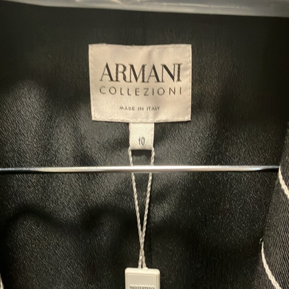 New Armani Collection black pinstripe blazer size 10 - Picture 5 of 12